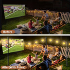 Paquete de 4 postes de metal para guirnaldas de luces de 3.05 metros con horquilla, postes colgantes para terraza, fiesta, boda (sin guirnalda de luces, solo poste)