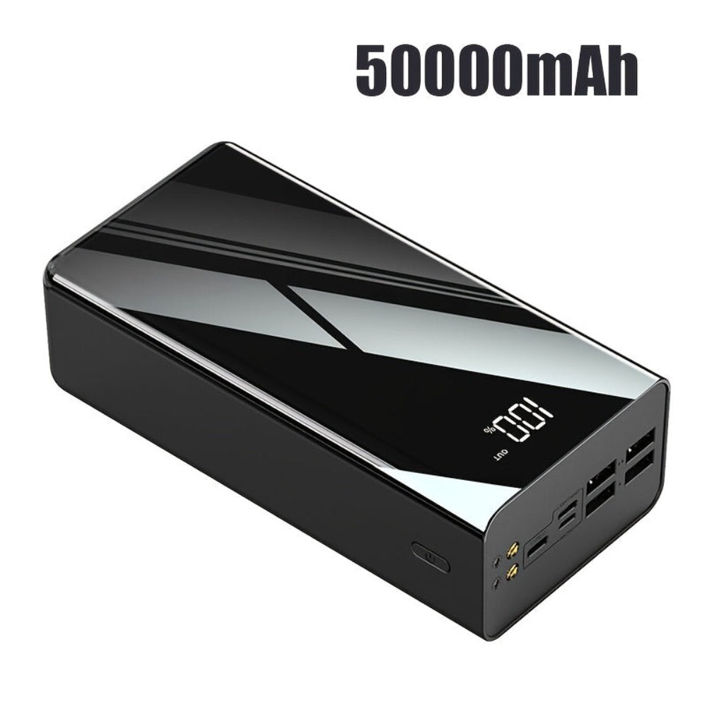 Cargador USB Rápido de Gran Capacidad 50000Mah con Pantalla LED, Linterna y Reserva de Energía de Emergencia - Luz de Camping para Exteriores para iPhone, Android y Dispositivos Digitales, Regalo de Vacaciones