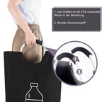 Cubo de Reciclaje Plegable de 100L y 70L, Material de Nylon 900D, con Bolsa Extraíble - Organizador de Basura de Tela Oxford Negra de Gran Capacidad, para Reciclaje de Vidrio, Plástico, Metal y Botellas Vacías, Almacenamiento para Cocina y Lavandería