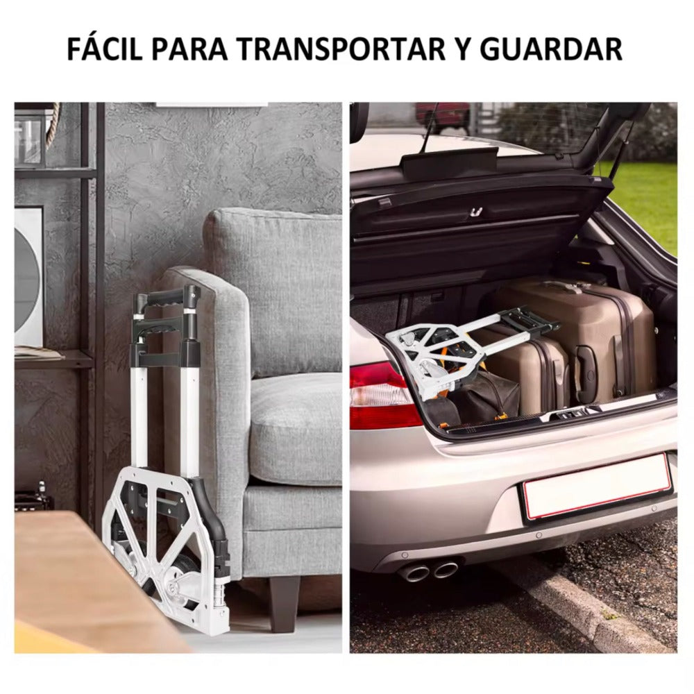 Carretilla de Mano para Transportar Materiales - Plegable y Fcil Transporte 100x40 cm - Plegada: 63x39cm - Sube Escaleras Fcil Carretilla de Mano Porttil Plegable Carro Ligero Aluminio Equipaje Hogar Almacén Jardn Oficina Coche (CA001 2599)