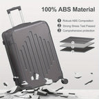 Maletas de Viaje 2 Piezas con Ruedas Giratorias, Ligero y Aprobado para Aerolíneas, Carcasa Dura ABS, Tamaño 12"+20", Set de Equipaje de Mano
