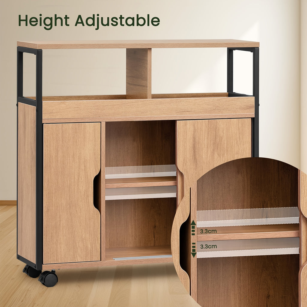 Carrito estrecho de almacenamiento con ruedas para espacios pequeños cocina y baño | 20 cm y con Ruedas