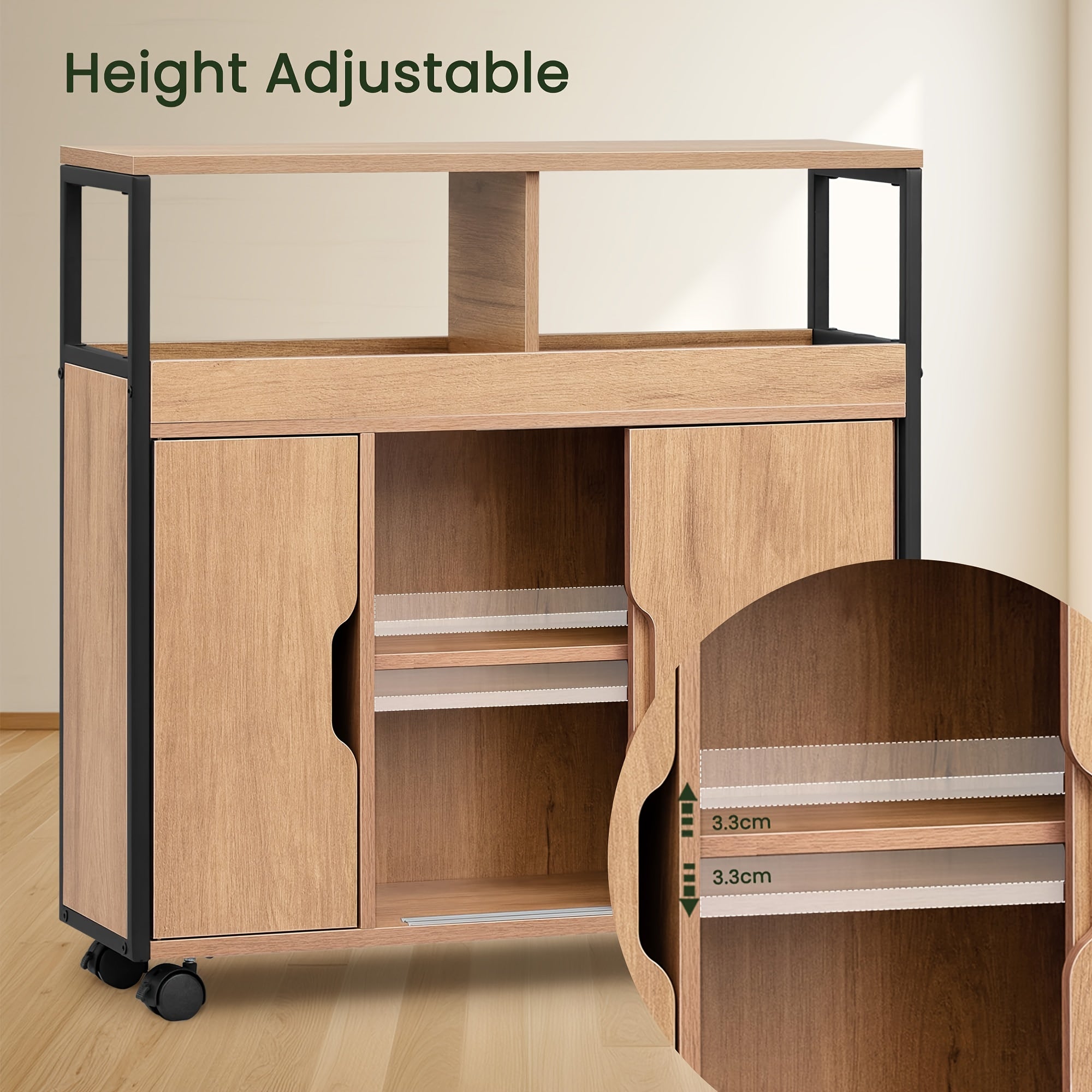 Carrito estrecho de almacenamiento con ruedas para espacios pequeños cocina y baño | 20 cm y con Ruedas