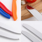 Día de la Asunción; Envío directo de la fábrica 12 piezas/juego Cuchillo de desayuno de colores mixtos, juego de cuchillos de bistec de acero inoxidable de alta gama, filo afilado, mango ergonómico, agarre cómodo, adecuado para 12 personas, adecuado para