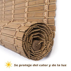 Cortina Persiana de Madera Incluye Accesorios, Estor de Bambú Enrollable para Ventana y Puerta (DIMENSIONES ANCHO X LARGO)
