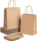 10/25/100 Uds Bolsas de Papel Marrón con Asa Rígida Bolsas Kraft para Comercio Regalos Navidad y Manualidades DIY