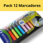 Rotuladores | Set de Subrayadores y Marcadores Fluorescentes Long Life 12 Colores (6 Neón + 6 Pastel), Punta Biselada de Fibra 5 mm, Resaltadores