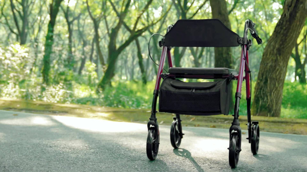 Andador rollator plegable con asiento 136.08 kg 20.32 cm | Movilidad, paseo y apoyo diario