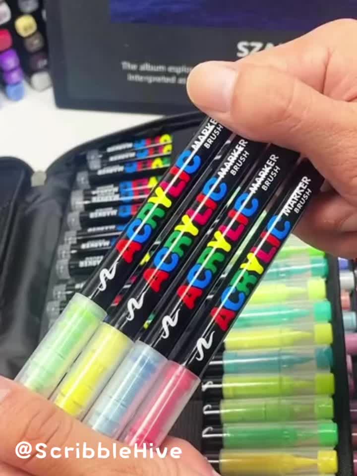 Rotuladores | Guangna Juego de rotuladores acrílicos nuevos de 288/240 colores, tinta líquida, rotuladores de dibujo artístico, empaque elegante