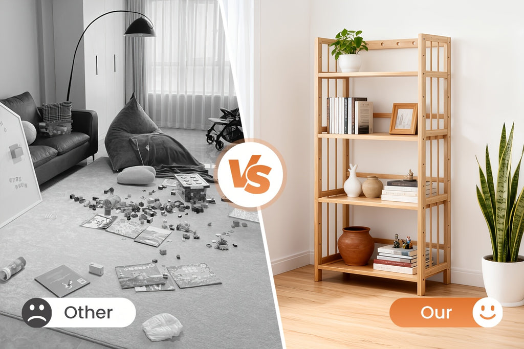 Estantería de almacenamiento para orden en hogar, baño y cocina | 4 niveles