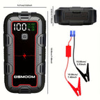 Arrancador de coche de 12V, arrancador de coche portátil, 9500A de pico, potenciador de batería de coche, banco de energía cargador de teléfono móvil, luz LED, pantalla digital LCD (apto para todos los motores de gasolina o diésel de 10.0L)