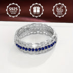 Anillo de moda para mujer en plata de ley 925, elegante y con estilo, incrustado con circonita sintética, anillo de mujer de alto valor, adecuado para viajes de vacaciones, uso diario, es un regalo conmemorativo perfecto para amigos, con caja de regalo