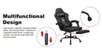 Silla de Oficina con Reposapiés, Silla Ergonómica, Silla Giratoria Ajustable con Soporte Lumbar, Silla de Oficina en Piel PU