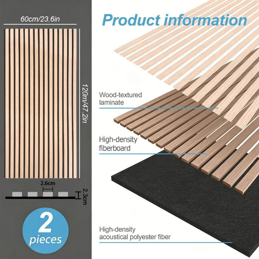 Paneles acústicos de fieltro y madera de 2/4 piezas de 120×60 cm, eficaces para el aislamiento acústico y la reducción de ruido para crear un espacio tranquilo y cómodo. Calidad prémium, fácil instalación, ideales para salas de estar, salas de reuniones y