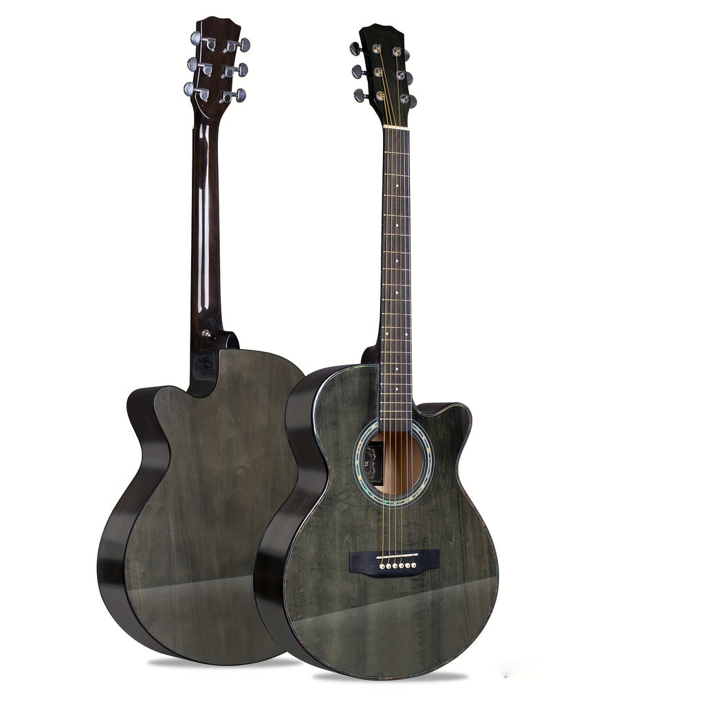 Guitarra Folk Brillante de 40 Pulgadas, Ideal para Novatos, Adultos Principiantes, una Herramienta de Práctica y una Guitarra Acústica Fácil de Usar para Estudiantes