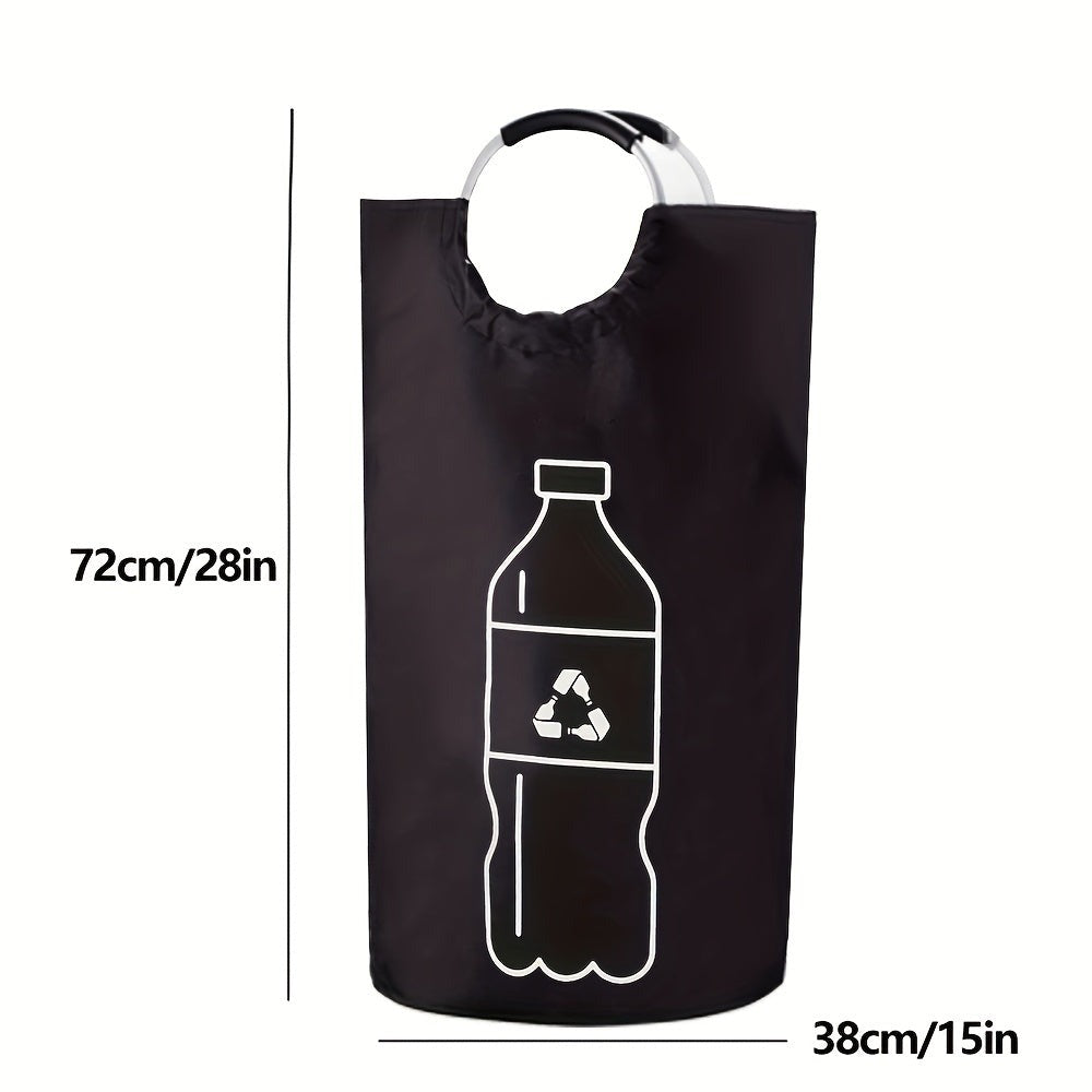 Cubo de Reciclaje Plegable de 100L y 70L, Material de Nylon 900D, con Bolsa Extraíble - Organizador de Basura de Tela Oxford Negra de Gran Capacidad, para Reciclaje de Vidrio, Plástico, Metal y Botellas Vacías, Almacenamiento para Cocina y Lavandería