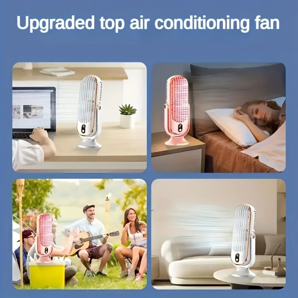 Enfriador de aire portátil | Aire Acondicionado y Enfriador Portátil - Doble Motor 5 Velocidades 720 Grados Enfriamiento Envolvente | Ventilador