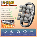 Masajeador multifuncional de 12/42 cabezales, masajeador eléctrico corporal, compresa caliente, relaja músculos, apto para cuello, hombros, espalda y piernas, 9 modos de ajuste, pistola masajeadora, apto para fitness en casa, deportes al aire libre, relaj