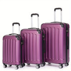 Juego de maletas familiares de tres piezas 20+24+28 pulgadas, equipaje de cabina de 20 pulgadas con ruedas universales, caja de almacenamiento para viajes de negocios, cartera ABS resistente y gran capacidad (ML-XL-set)
