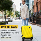 Maleta De Cabina Exclusiva Para Vuelos Europeos, Ideal Para Vacaciones De Verano Y Viajes A La Playa. Dimensiones Precisas De 55×40×20 Cm, Diseño Rígido Resistente Con 4 Ruedas Giratorias 360°, Tirador Telescópico Suave Y Cerradura De Seguridad. Ligera Y