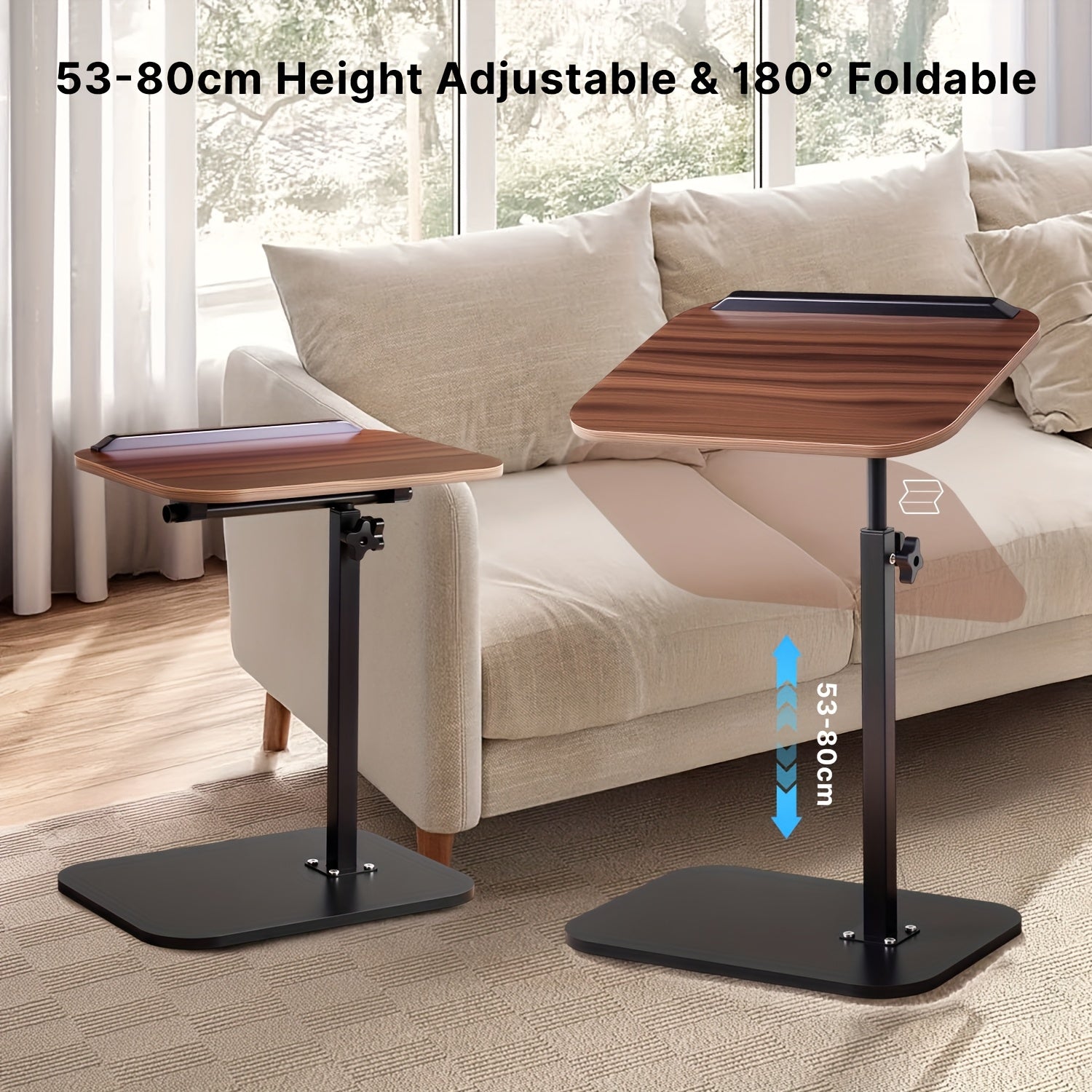 Escritorios | Mesa de oficina, estación de trabajo para computadora, mesa de oficina ajustable en forma de C con giro de 360°, estación de