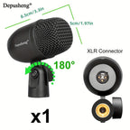 Kit de micrófonos dinámicos con cable Depusheng de 5/7 piezas para batería, voz y otros instrumentos con clip roscado para escenario, 4 de julio/Día de la Independencia
