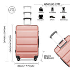 Diseño horizontal desnudo de gran capacidad con cerradura TSA ruedas giratorias maleta de shell duro ABS para regreso a clases regalo de vacaciones