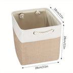 Contenedor de Almacenamiento Plegable con Asas, Cesta de Tela para Organizar Estantes, Gabinetes y Armarios; Robusto y Ligero para la Organización del Hogar, Cestas para Estantes