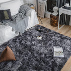 1 alfombra suave de felpa, alfombra de felpa antideslizante, alfombra suave de felpa para mesita de noche, alfombra tie-dye para sala de estar, decoración del hogar, alfombra para dormir mascotas, alfombra para dormitorio y sala de estar, decoración de la