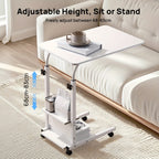 Escritorio Elevable de Altura Ajustable 68.58cm-83.82cm, Escritorio de Ordenador de 3 Niveles con Almacenamiento, Diseño Deslizante Debajo para Ahorrar Espacio, Robusto y Duradero, Fácil de Instalar, Mesa de Estudio Cómoda Ideal para Oficina en Casa, Sofá