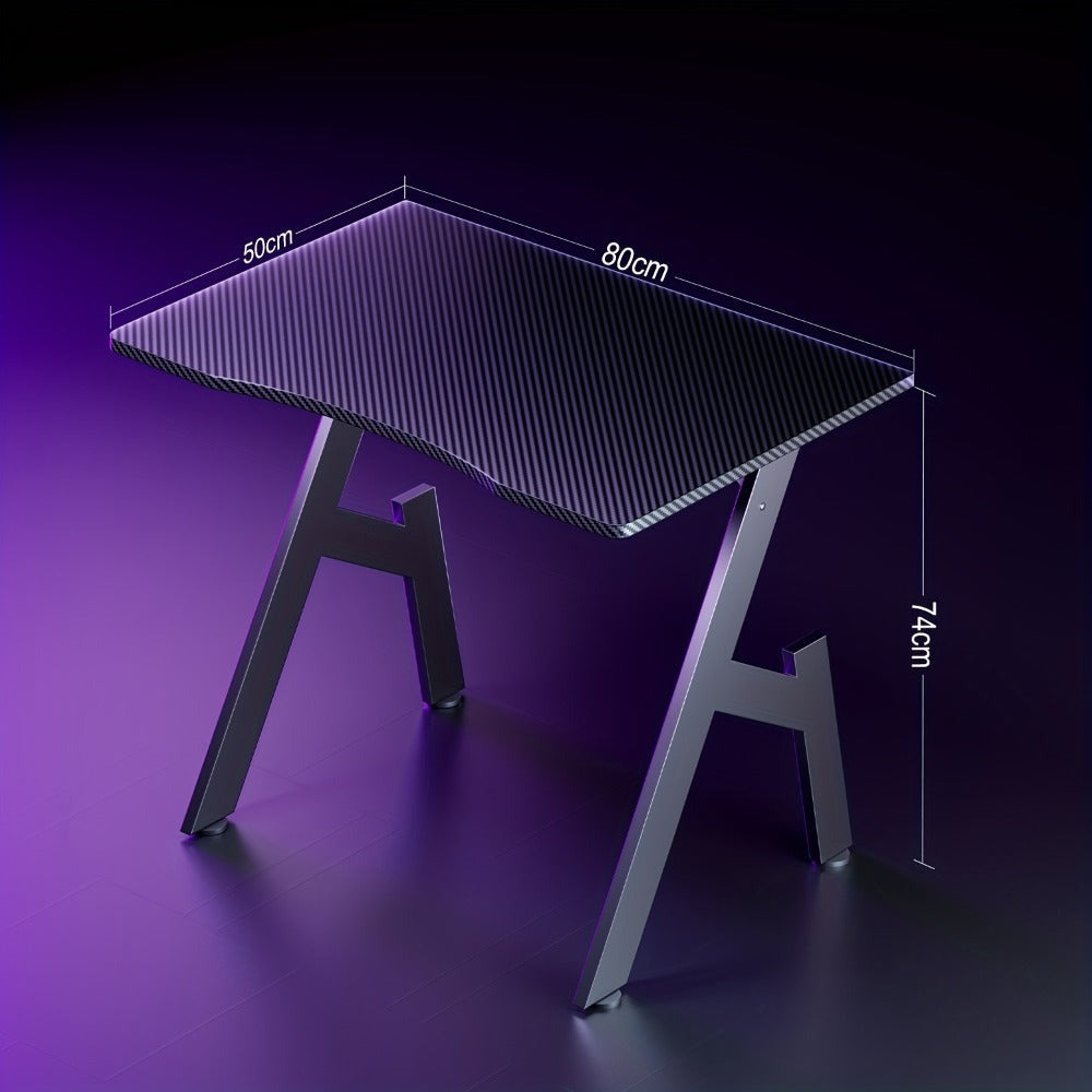 Mesa de trabajo para oficina, estaciones de trabajo para ordenador, escritorio de juego para ordenador en forma de A, estaciones de trabajo para escritorio de oficina con superficie de fibra de carbono, mesa de PC resistente para juegos y oficina, negro,