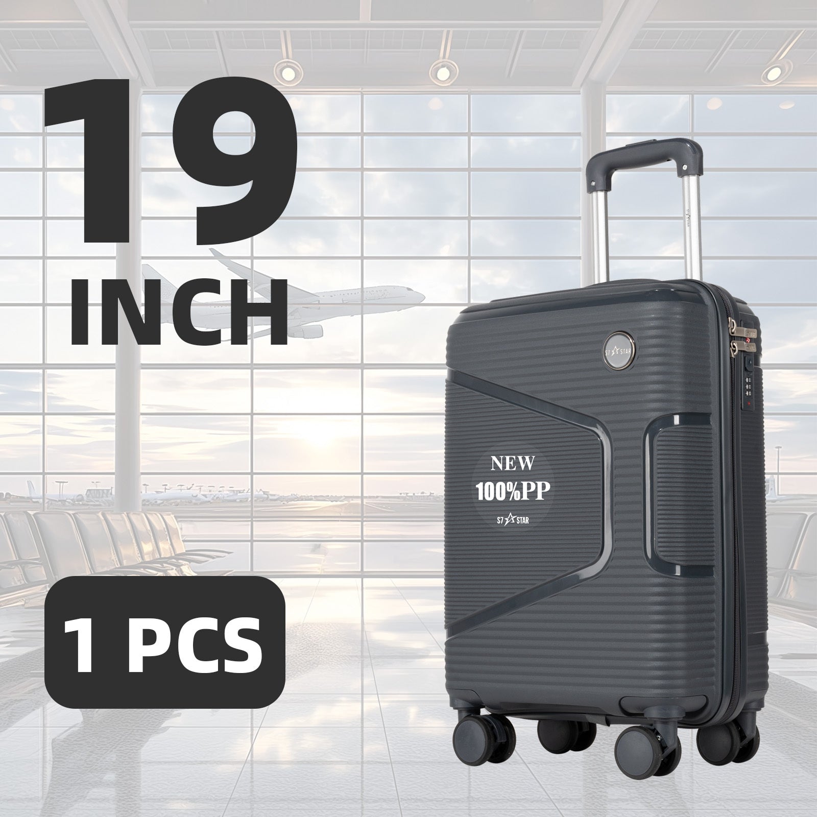 Equipaje | Maleta Rígida con Ruedas | 19 Pulgadas, Material PP | Diseño Retentor de Forma | Listo para el Embarkado | Múltiples Opciones de Color | Ideal para Uso Diario Estudiantil, Viajes Cortos y Escapadas de Fin de Semana, Aplicable en Múltiples Escen