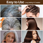 Champú tinte para el cabello 3 en 1 color castaño oscuro, 2 piezas, fórmula herbal natural que cubre el 100 % de las canas para mujeres y hombres, champú de color castaño oscuro de larga duración para teñir en minutos, champú instantáneo para canas de 16.