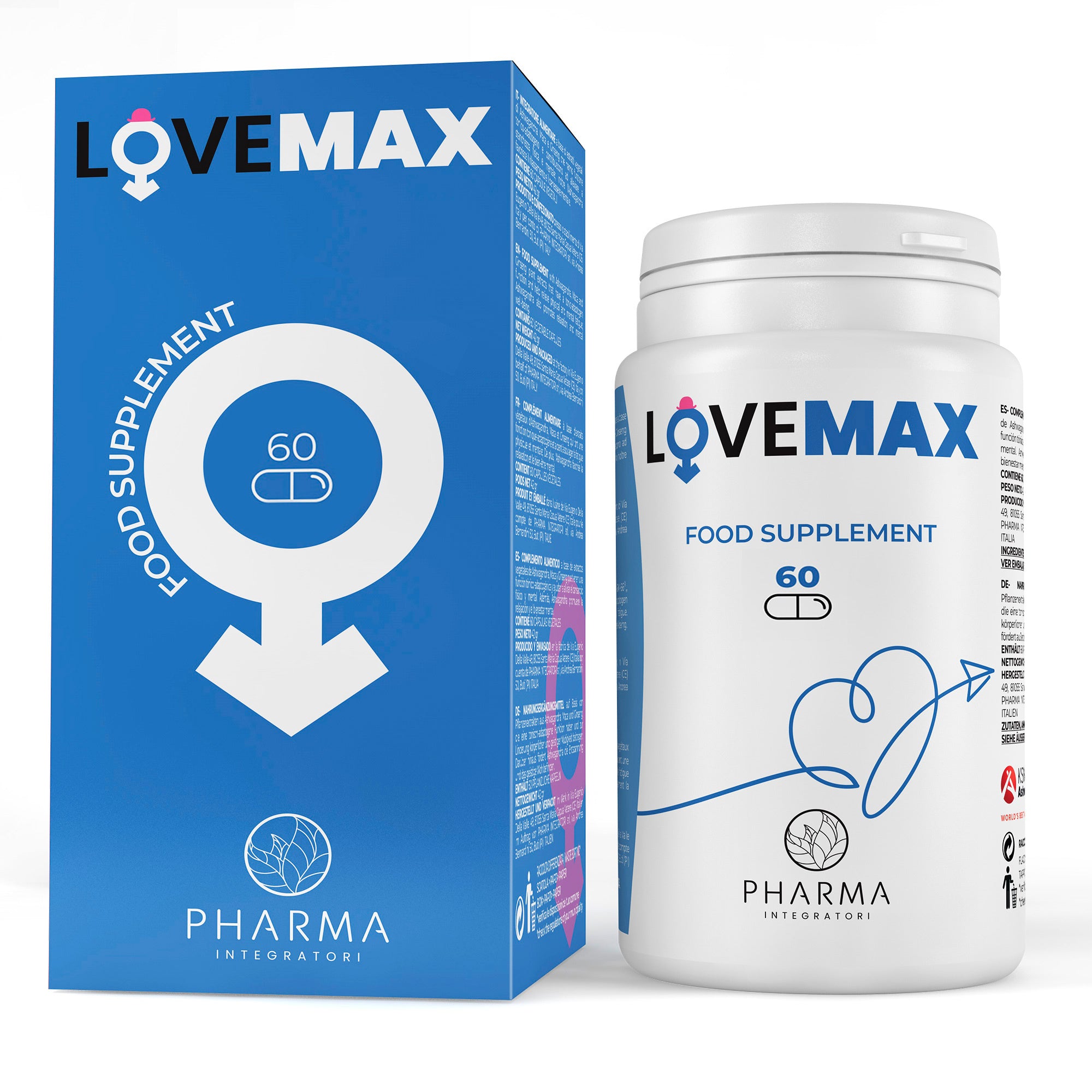 Complementos alimenticios | Integrador Natural con Ashwagandha KSM-66, Ginseng, Gluconato de Zinc, Maca
