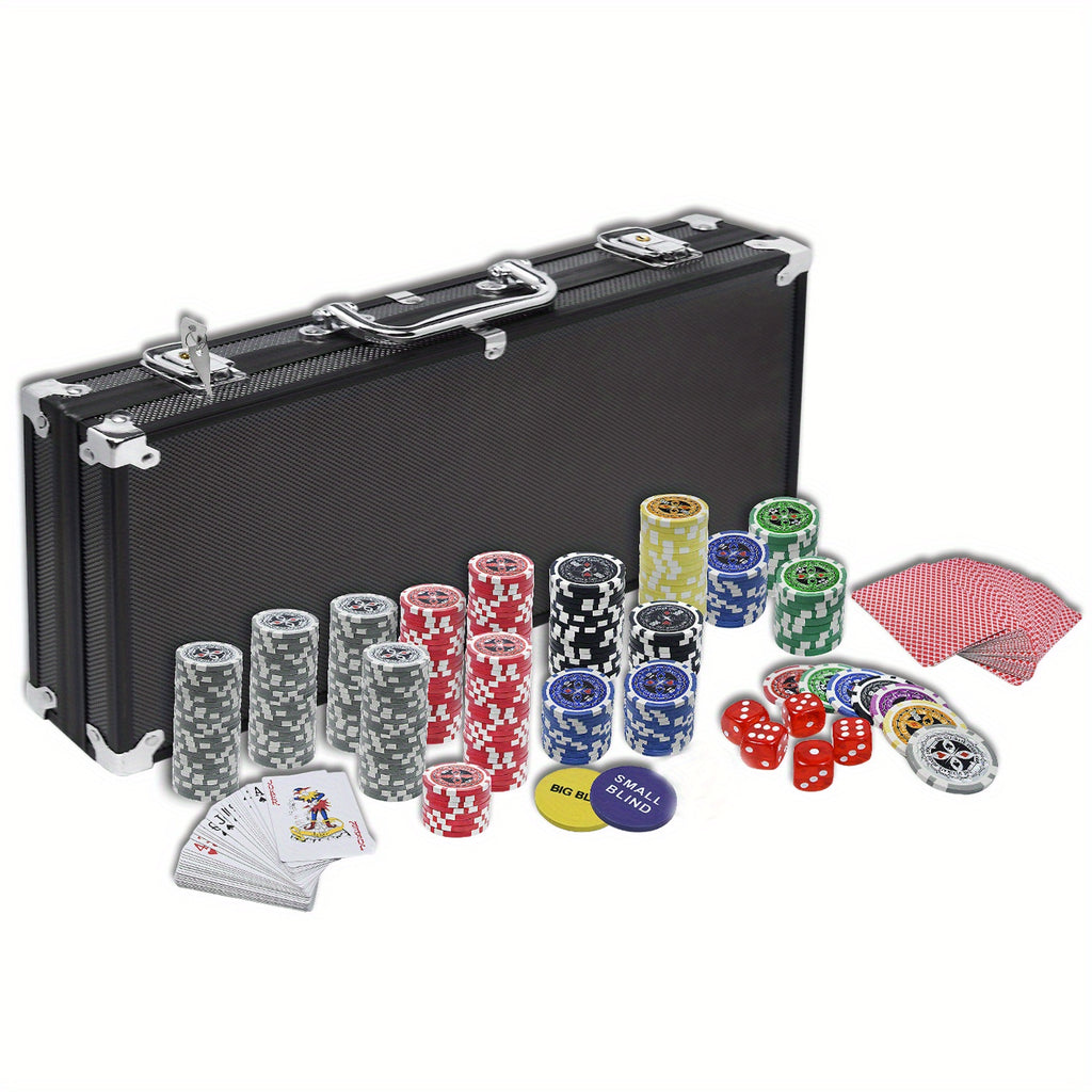 Juego de Póker, Entretenimiento de Mesa, Compuesto por Cartas, Juegos de Mesa y Monedas Temáticas para Decoración, Fichas de Juego Suaves, Diversión Familiar, Caja Exterior Plateada/Negra