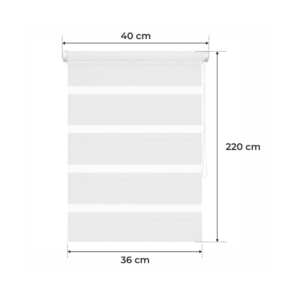 Cortina Opaca Día y Noche - BLANCA - 32 Tamaños - BOJANEK DÍA Y NOCHE - No Invade la Ventana, Instalación Sin Taladrar, Ajuste de Cadena, Soportes Ajustables para Diferentes Grosores de Ventana, Diseño Moderno, Protección Contra la Luz y la Privacidad, Id