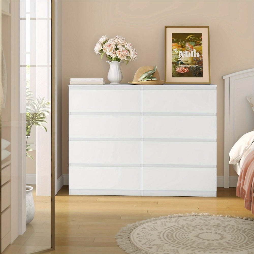 1 unidad de cajones de almacenamiento, gabinete con 4 cajones, organizador multifuncional, se puede utilizar como mesa auxiliar, mesita de noche, para dormitorio, sala de estar, pasillo, almacenamiento en el hogar, blanco, anti-vuelco