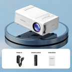 Proyector Portátil, Soporte 1080P, Conexión USB, Control Remoto - Compatible con Smartphones, Tablets, Laptops, TV Sticks y Unidades USB, Montaje de Escritorio, Pantalla LCD, Fuente de Alimentación, Control de Botones, Entrada HDTV, Resolución Local 720P