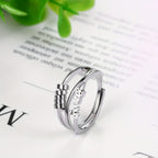 Anillo de ansiedad para mujer, anillo giratorio de acero inoxidable, anillo de meditación ajustable