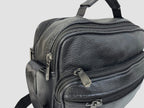 MEJORADA DL-71 Bolso de hombro de cuero genuino para hombre, bandolera horizontal de piel auténtica multibolsillo para hombre