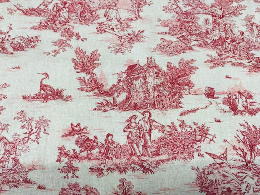 Tela de toile de jouy, telas de popelina 100%, telas de decoración, telas de labores, telas por metros,