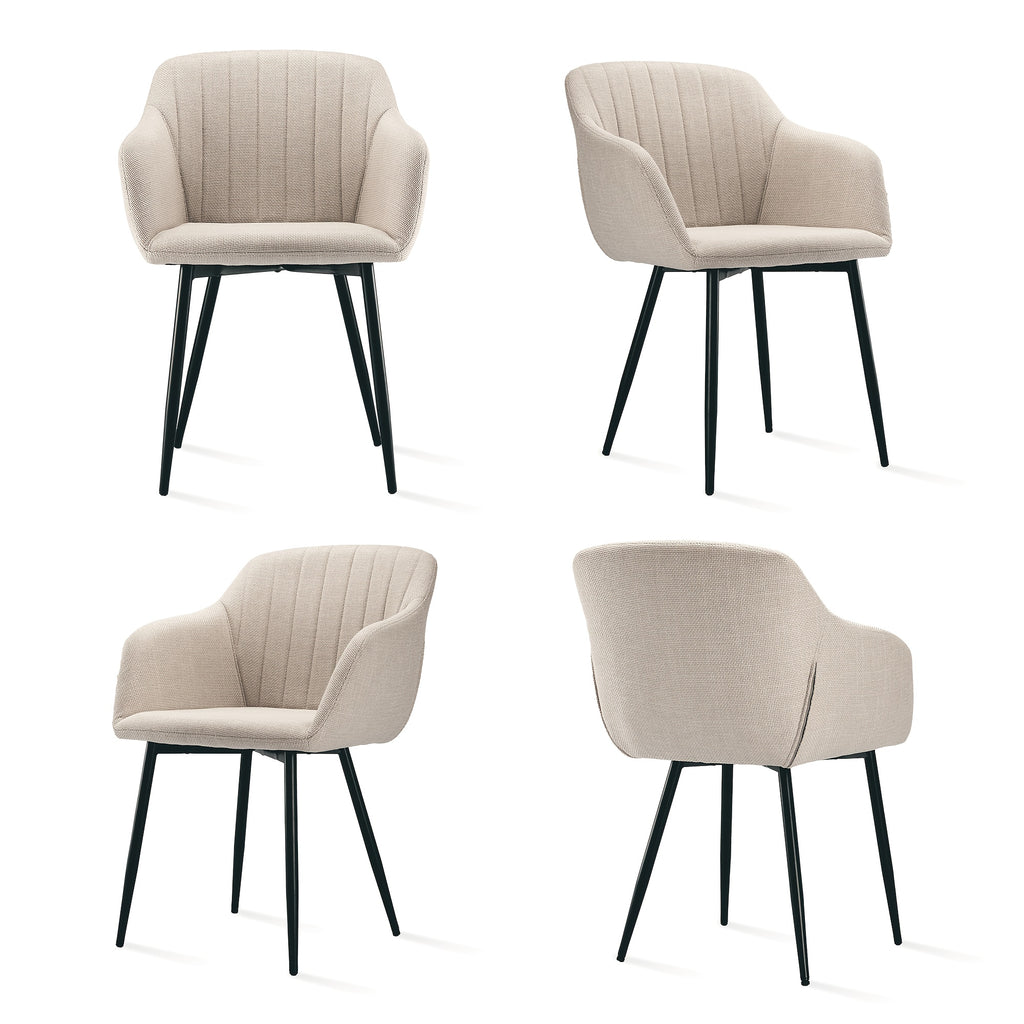 Sillas de comedor elegantes con reposabrazos y soporte lumbar para sala de estar, cocina y dormitorio, que ofrecen un alto confort - Disponibles en juegos de 2, 4 o 6