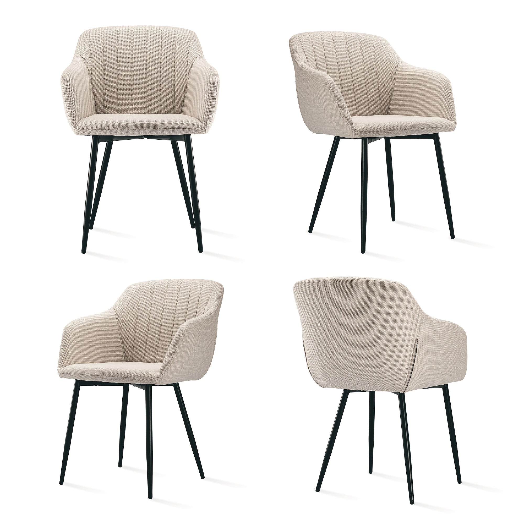 Sillas de comedor elegantes con reposabrazos y soporte lumbar para sala de estar, cocina y dormitorio, que ofrecen un alto confort - Disponibles en juegos de 2, 4 o 6