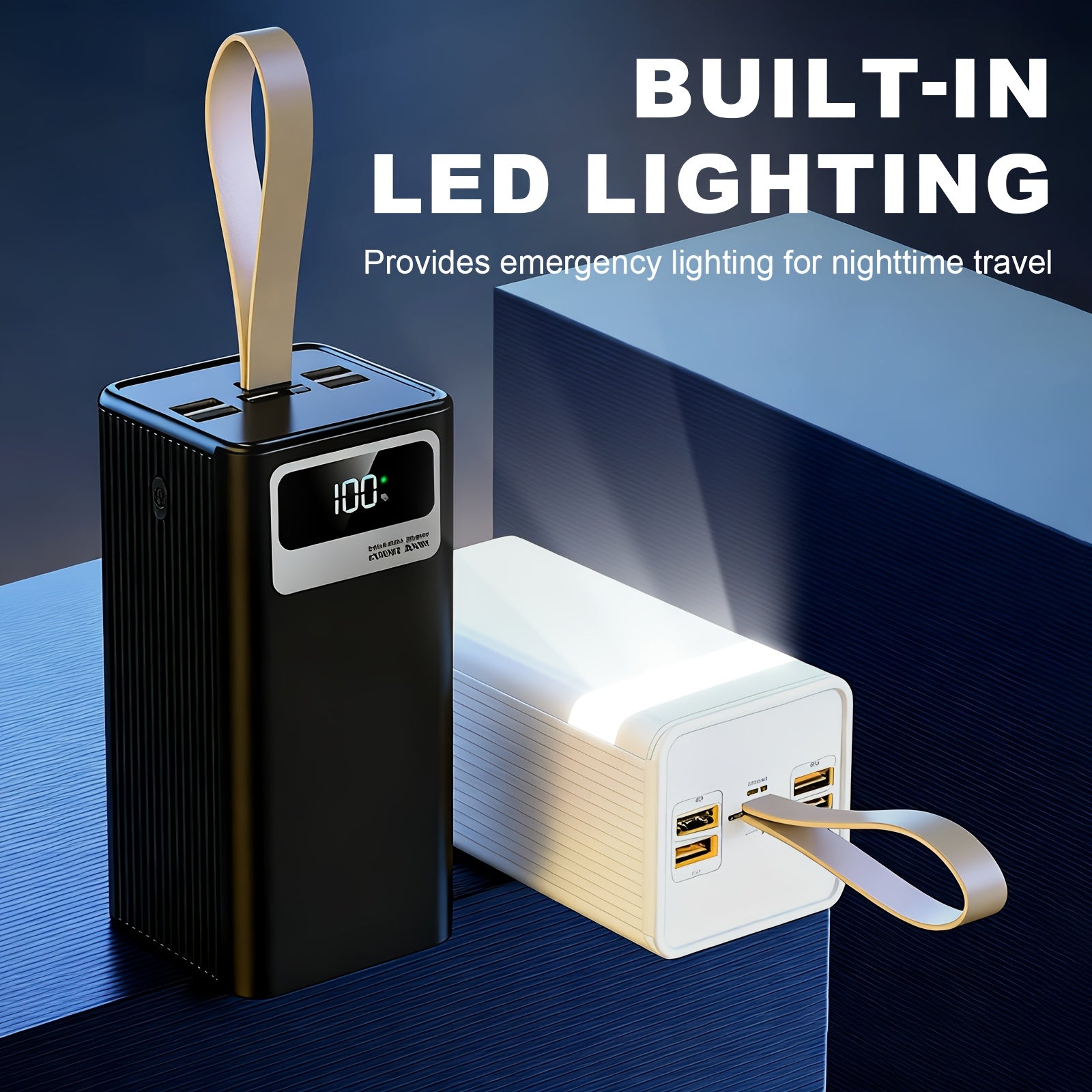 Batería externa | Batería Externa Portátil de 100000Mah de Capacidad Ultra Grande, Carga Súper Rápida de 22.5W, Pantalla Digital Inteligente