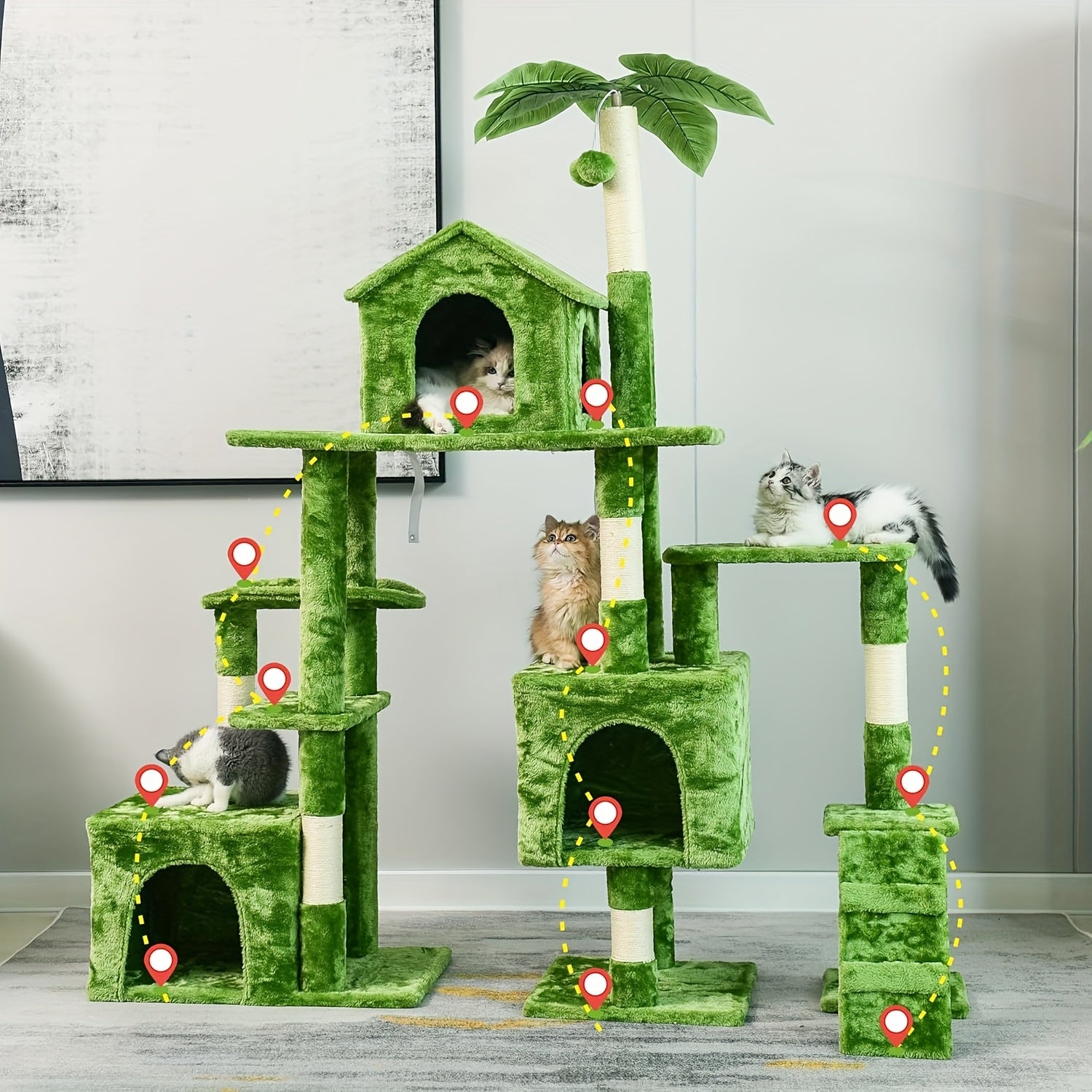 Torre rascadora para gatos 149.86cm | Juego descanso y cuidado de las uñas