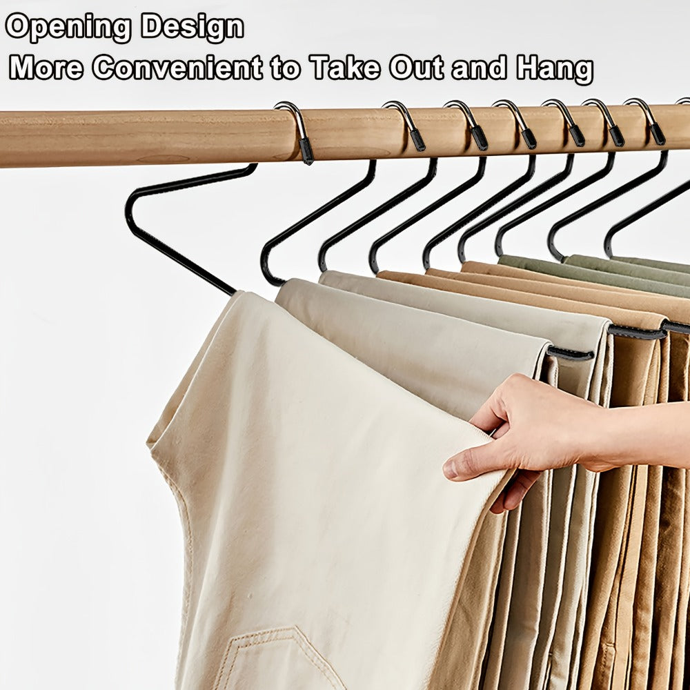 Juego de 20 perchas para faldas, perchas doradas antideslizantes para pantalones, perchas para abrigos que ahorran espacio con revestimiento antideslizante, perchas multifuncionales para pantalones, adecuadas para pantalones, bufandas, jeans, faldas, etc.