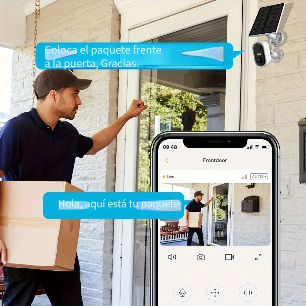 4pcs LaxiHub Cámara de Seguridad Inalámbrica FHD, Cámara Wi-Fi para Exteriores, Rastreo de Movimiento con IA, IP65, Visión Nocturna en Color, Audio Bidireccional para Seguridad de Bebés y Mascotas, Acceso Remoto por App, Almacenamiento en SD/Nube