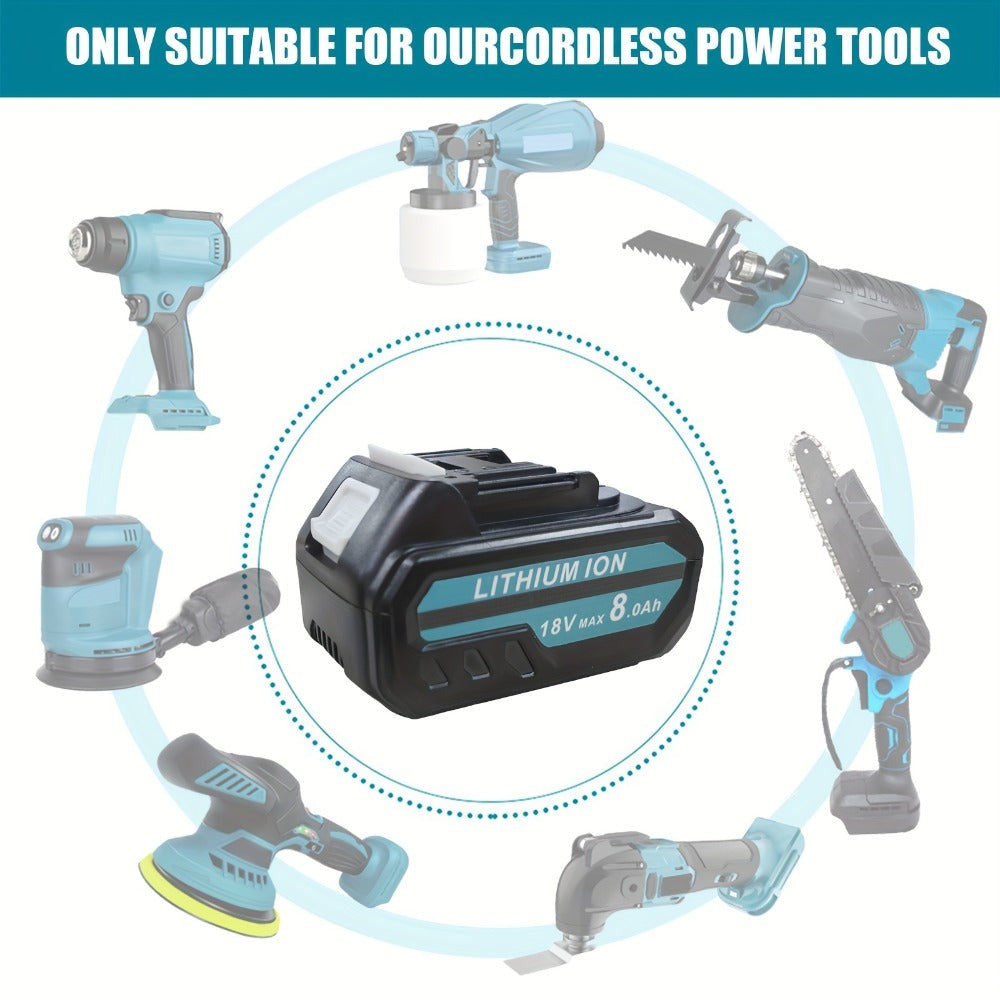Paquete de 1/2/4/6/8 Batería BL1850B de 8.0Ah + Cargador DC18RC de 3A para baterías Makita de 18V 14.4V-18V BL1850 BL1830 BL1860 BL1840 y cargador DC18RD DC18RC DC18SF DC18RCT DC18RF, solo cargador o solo batería