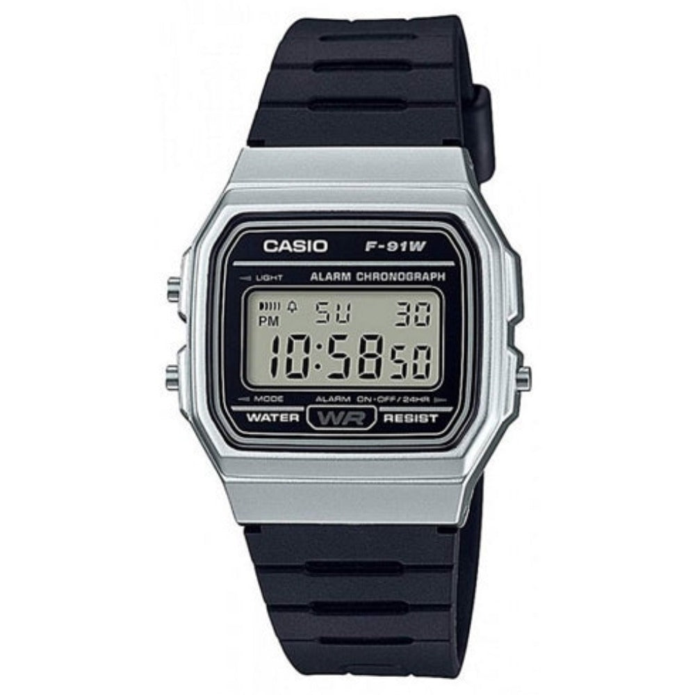 19064 | CASIO Collection F-91WM-7A Reloj de Pulsera Digital para Unisex Color Plateado
