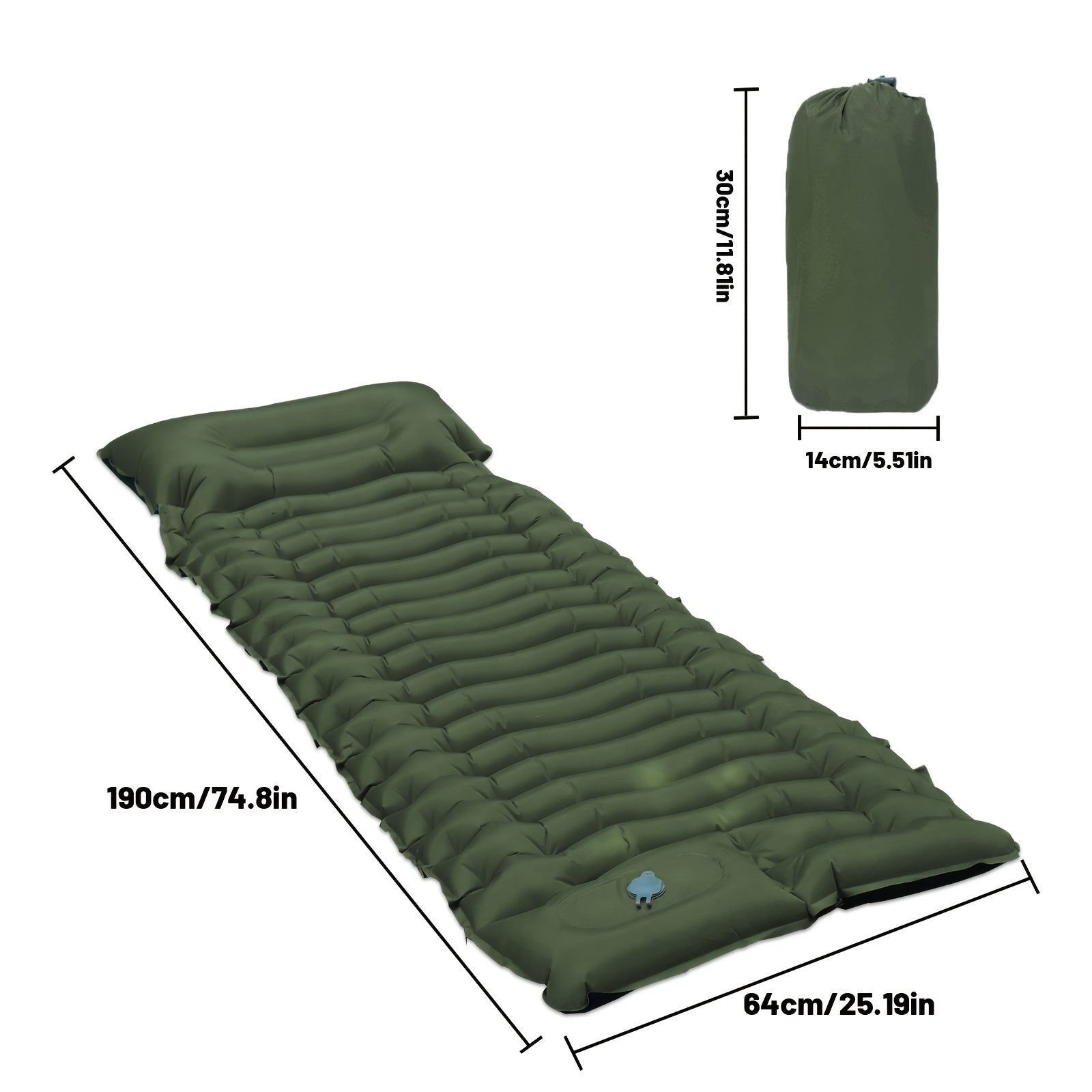 Colchoneta Inflable para Camping, Colchoneta Inflable Ultraligera con Bomba de Pie Integrada y Almohada, Equipo de Camping, Esenciales para Camping, Ideal para Senderismo, Mochilero y Viajes